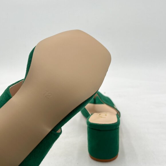 YDN Green Block Heel Sandals for Women - Picture 6 of 8